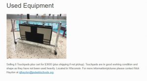 Used equipment page